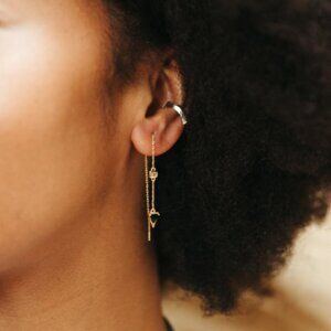 Sierra Winter Gold Pendulum Threader Earrings